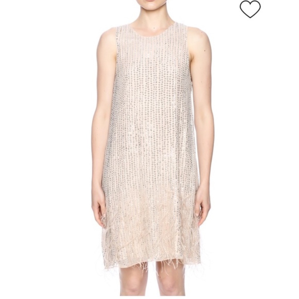 Allegra Sequin Feather Dress-Worn One Time